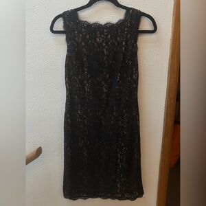 Adrianna Papell Black Lace Strapless Dress